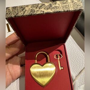 Dior 2023 Valentine Novelty Item, Heart Padlock Cadena & Key W/Box